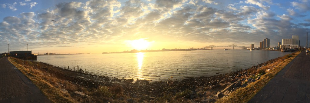 The Moon Walk Along Mississippi at Dawn